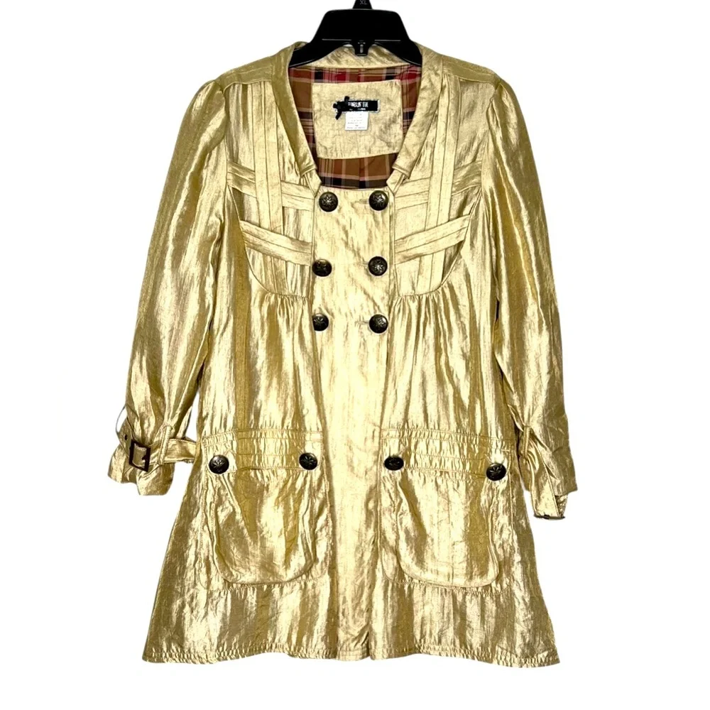 🤩 NEW LISTING! Fumblin Foe Women’s Coquette Gold Victorian Dress/Jacket Sz M EUC - Picture 1 of 9